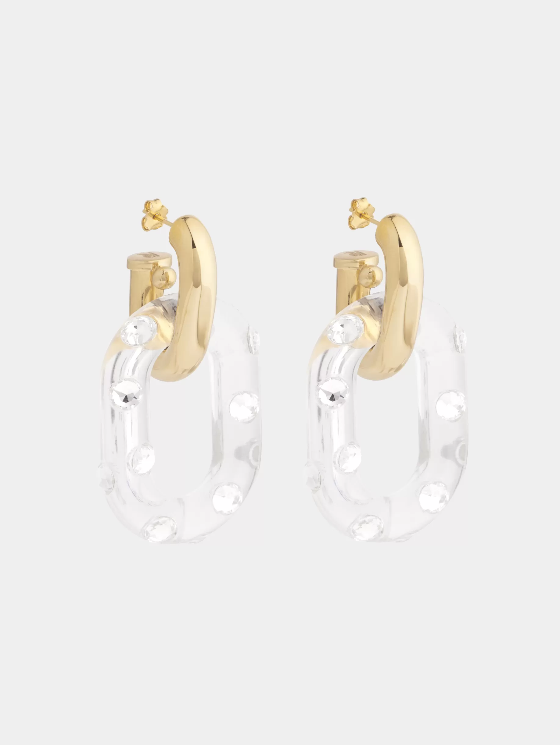 Rabanne OVERSIZED XL LINK RHINESTONE EARRINGS