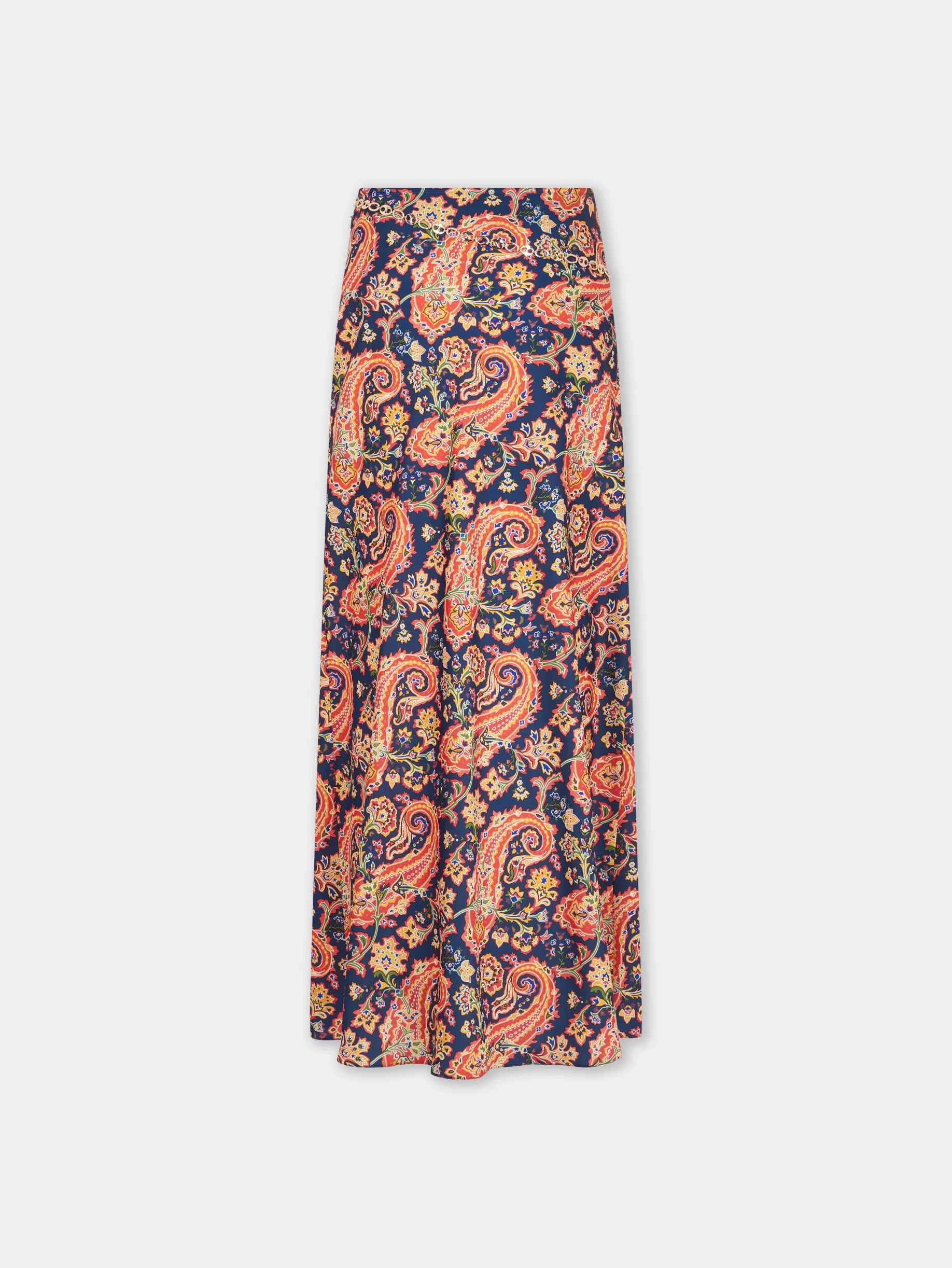 Rabanne Paisley nuisette skirt with signature eight chain