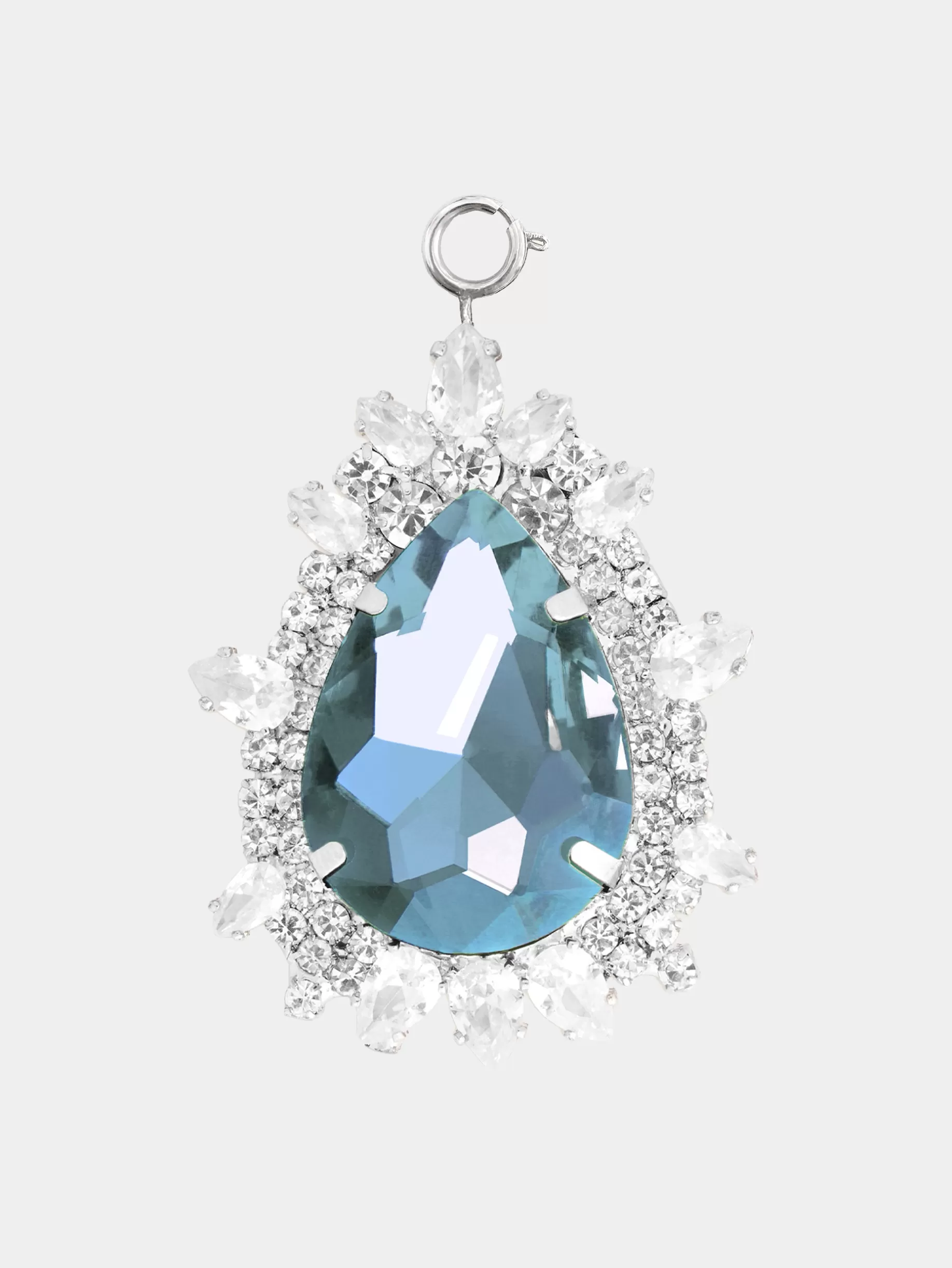 Rabanne Pear shaped charm with aquamarine crystal