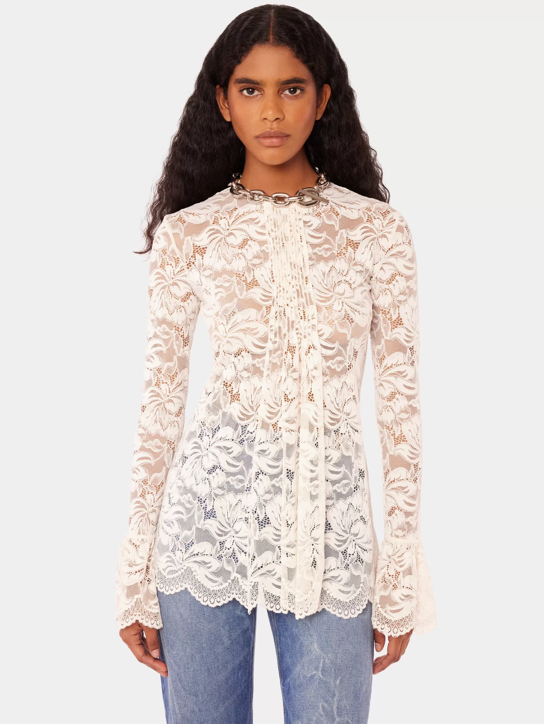 Rabanne Pleated lace top