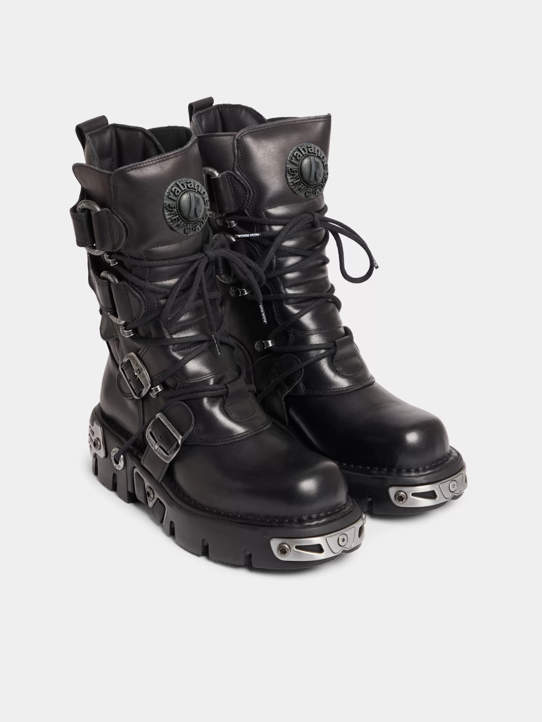 Rabanne x NEW ROCK BLACK BOOTS