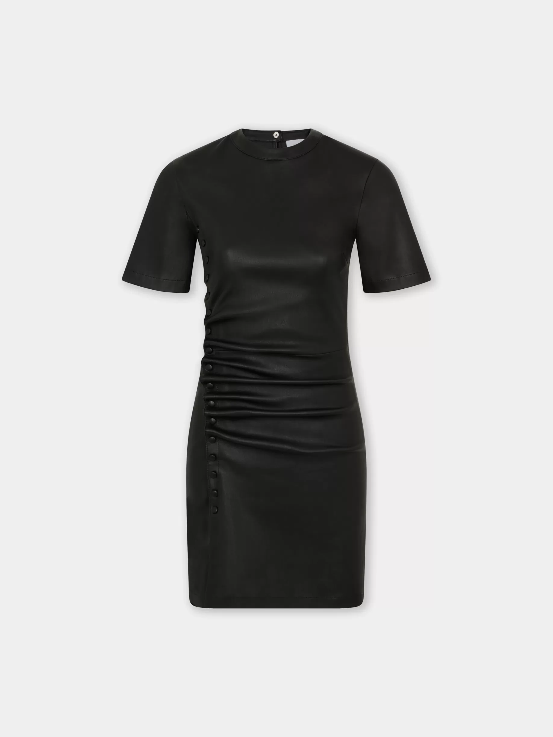 Rabanne SHORT GATHERED DRESS IN LAMBSKIN