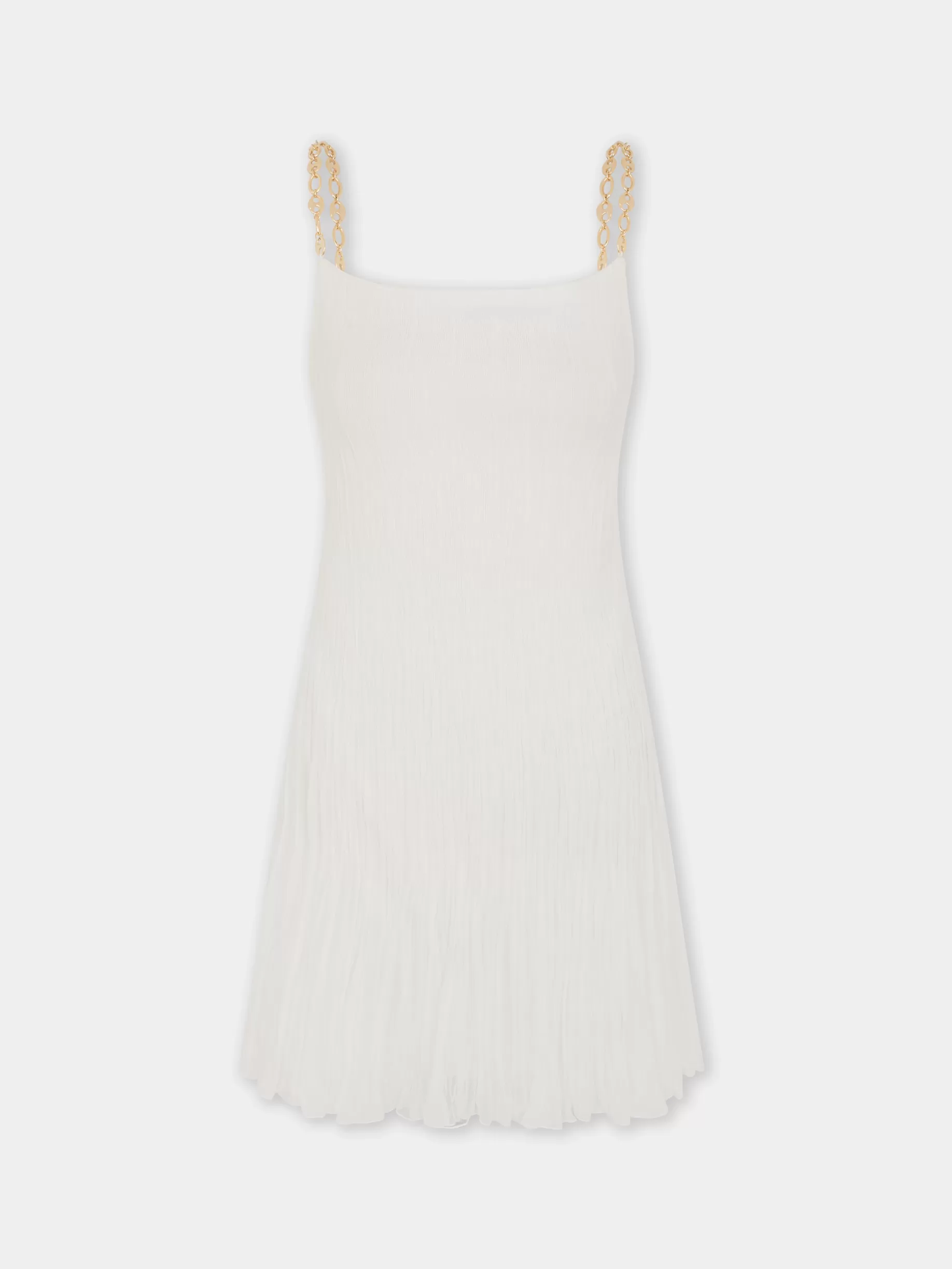 Rabanne Short white pleated chiffon dress