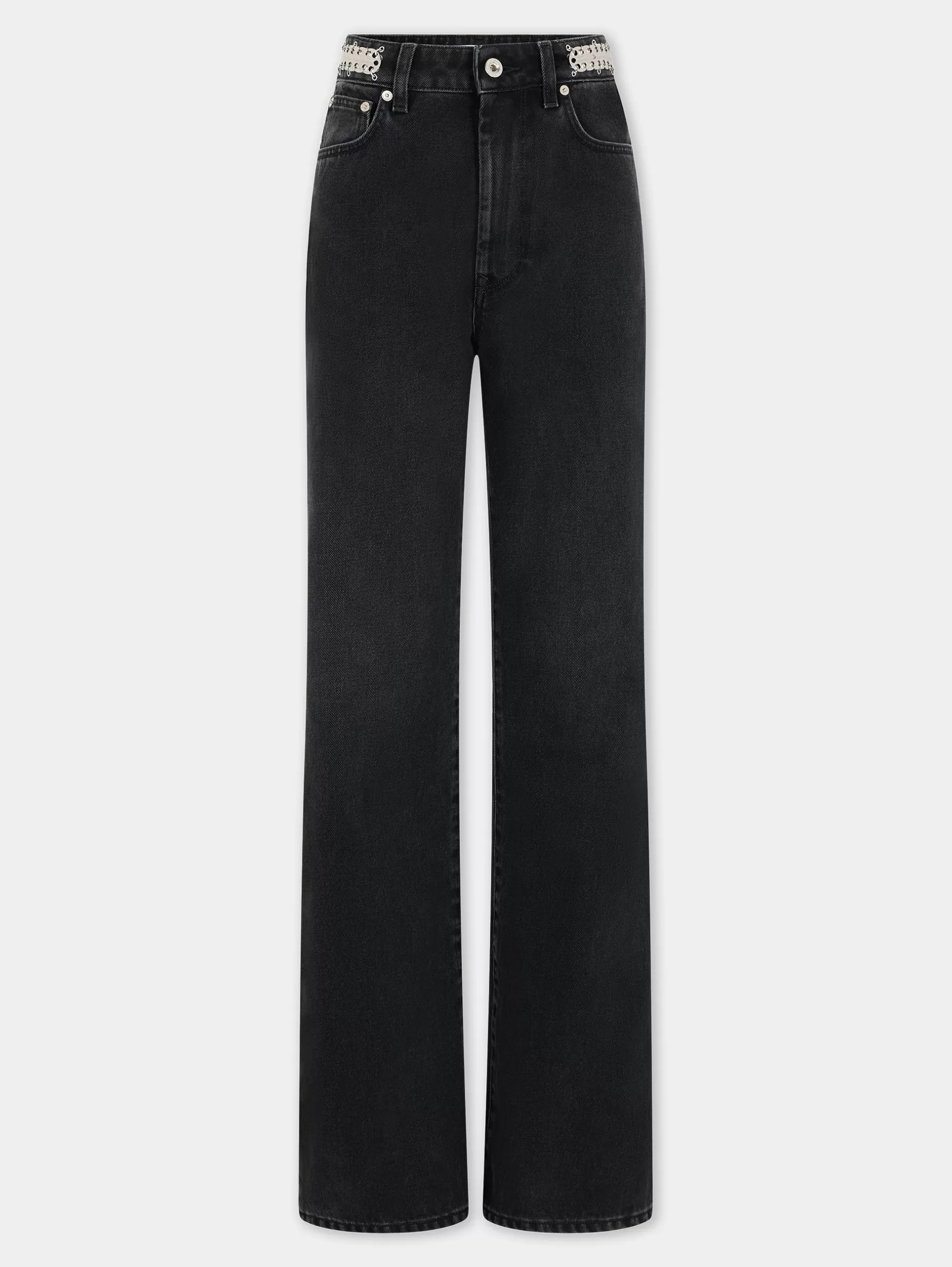 Rabanne Signature black jeans with 1969 discs