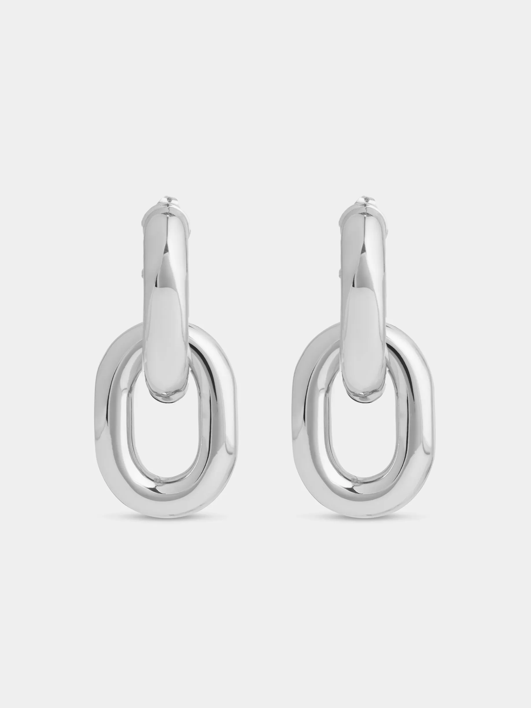 Rabanne Silver Double XL Link Earrings