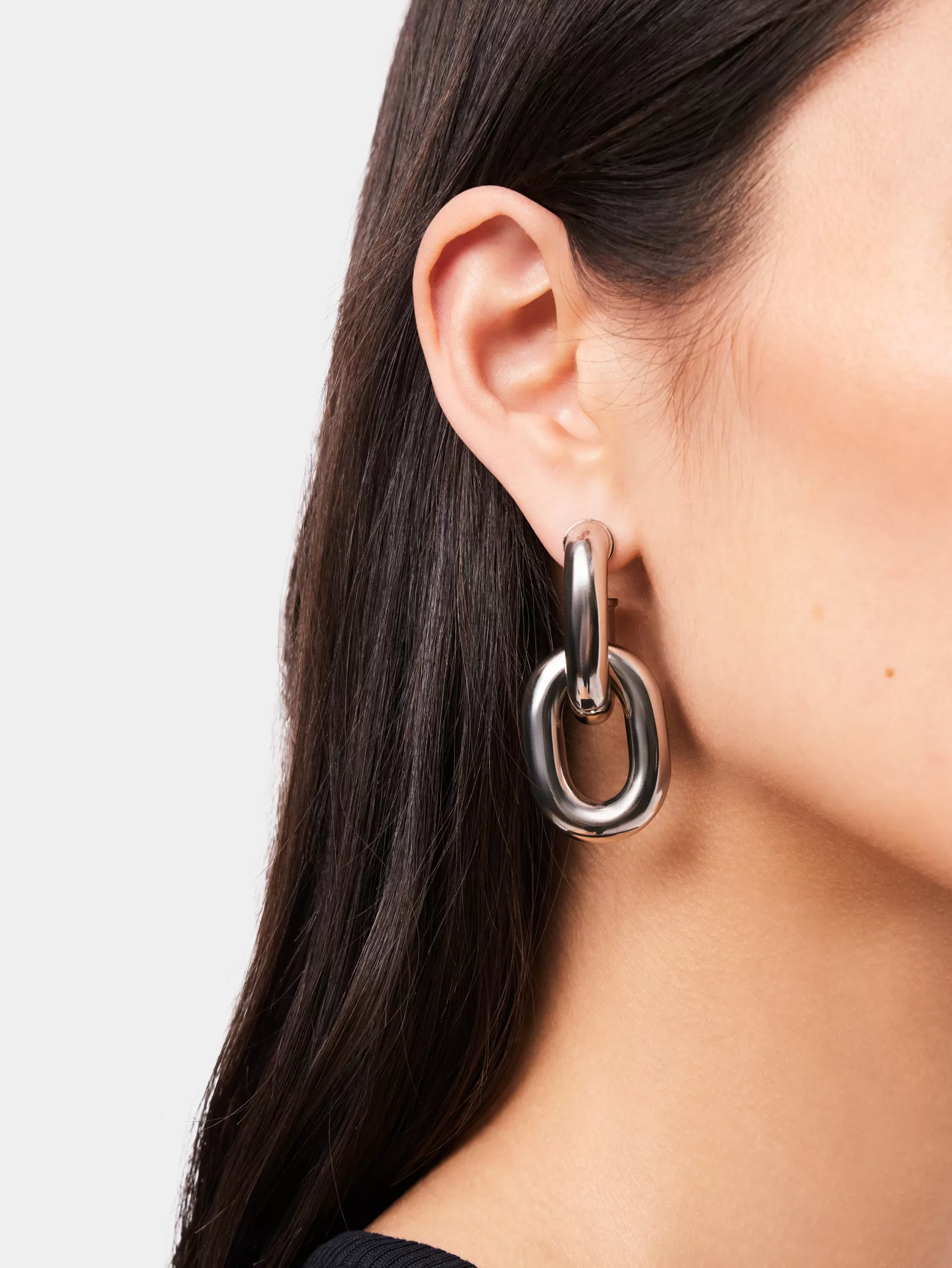 Rabanne Silver Double XL Link Earrings