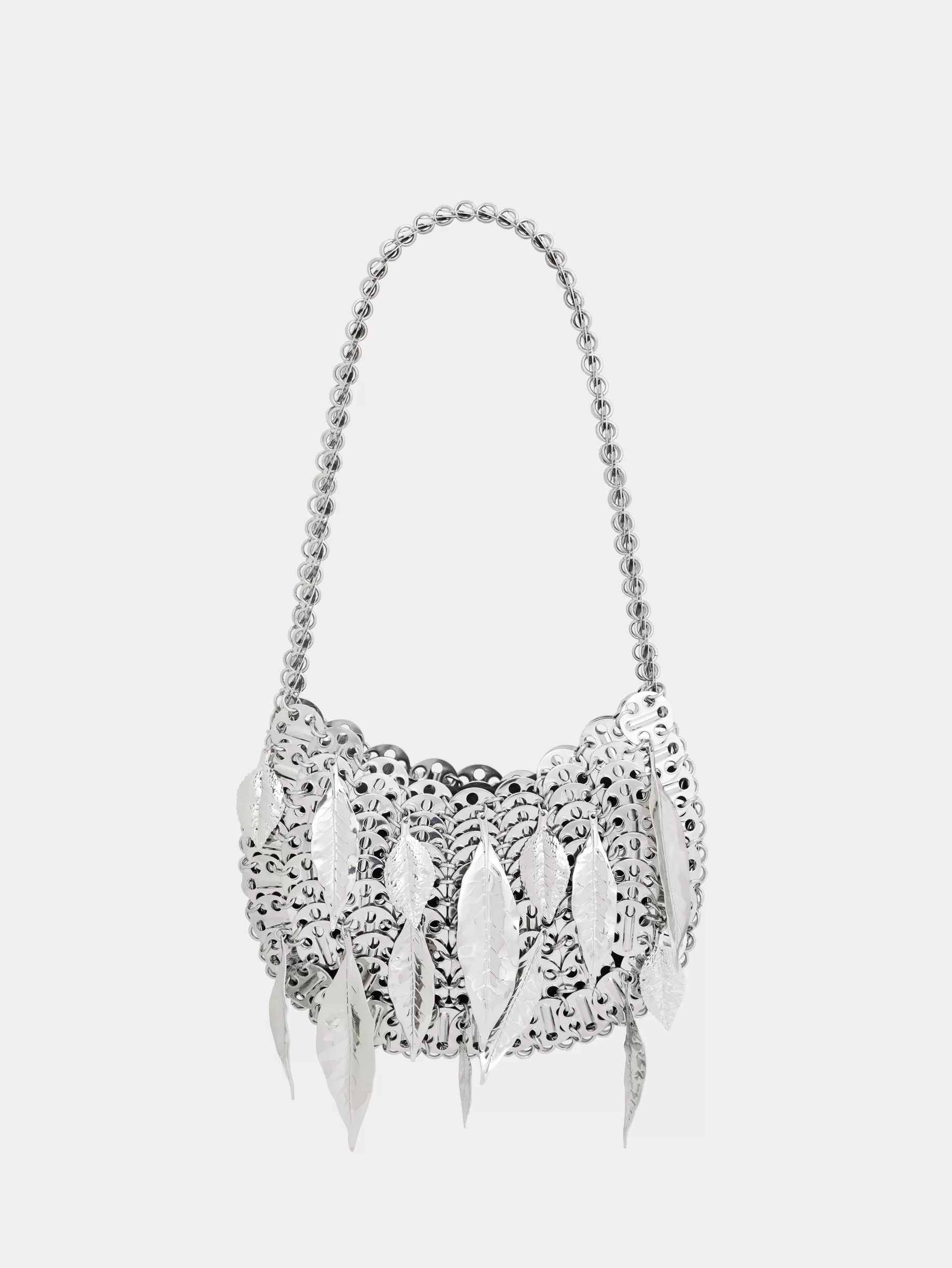 Rabanne 1969 SILVER MOON BAG METALLIC LEAVES