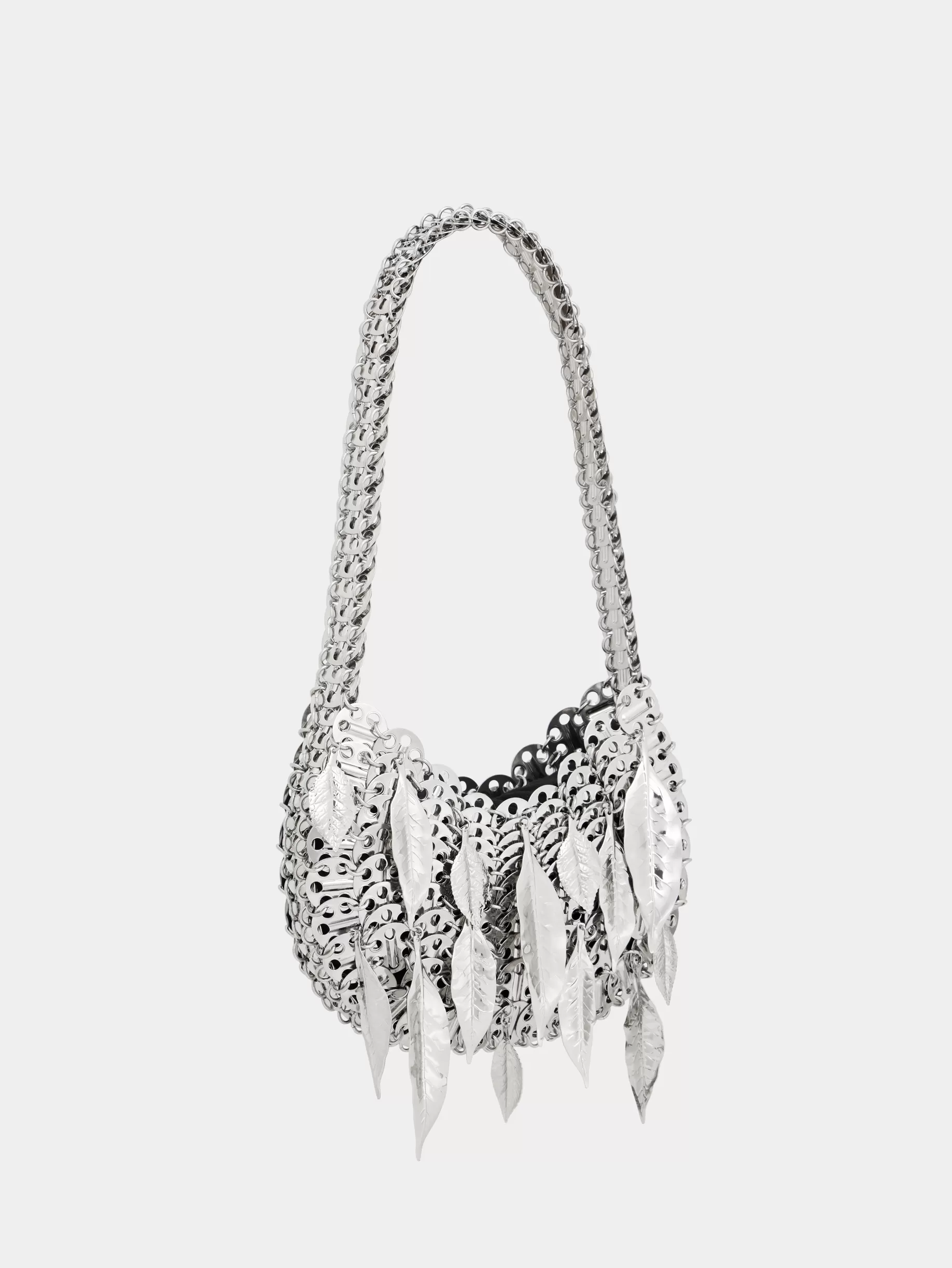 Rabanne 1969 SILVER MOON BAG METALLIC LEAVES