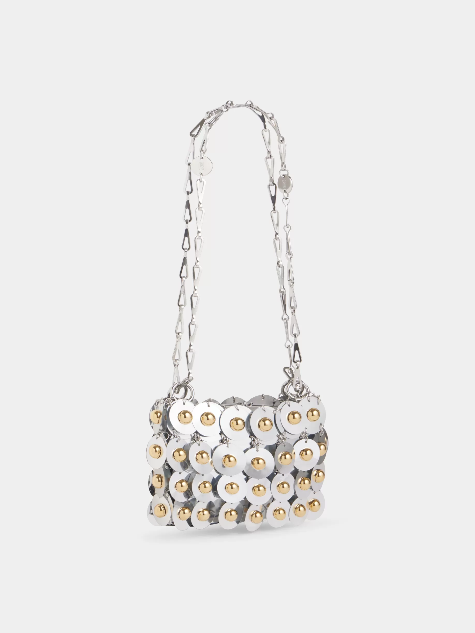 Rabanne SILVER SPARKLE NANO SPHERE BAG