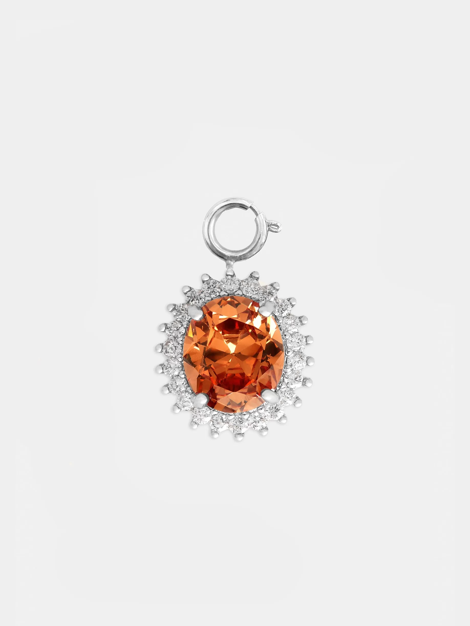 Rabanne Small Oval charm with orange crystal