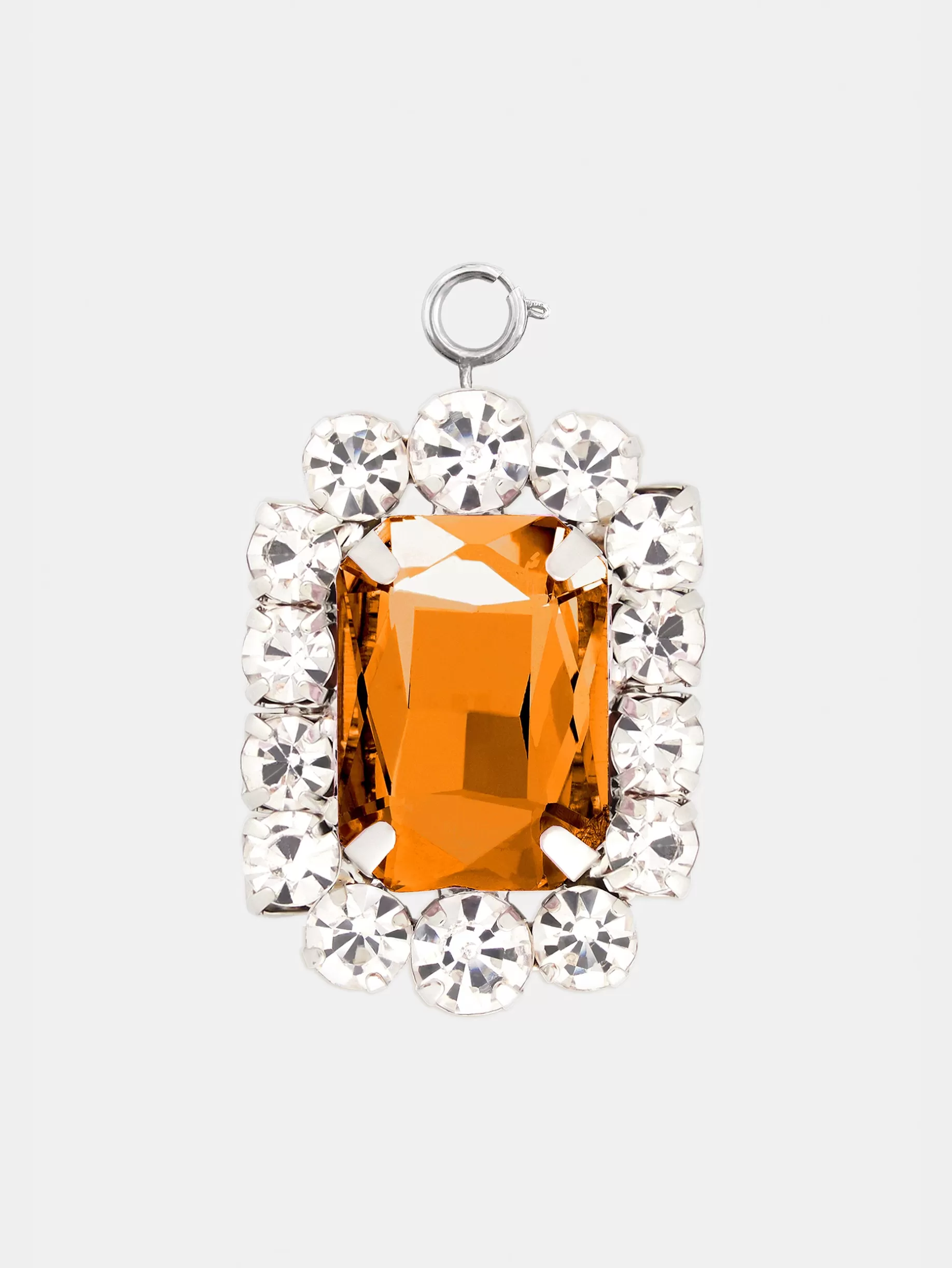 Rabanne Squared charm with orange crystal