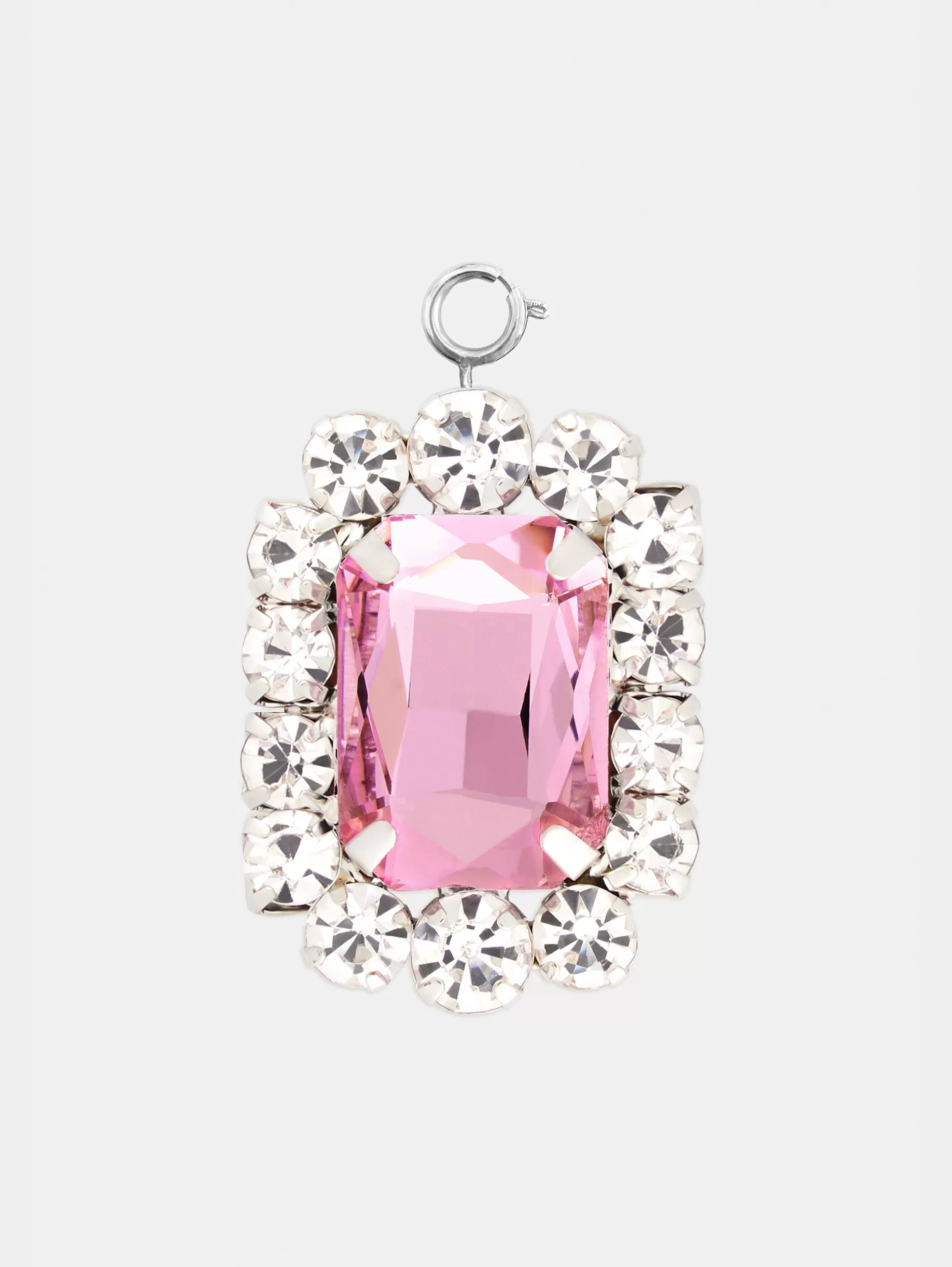 Rabanne Squared charm with pink crystal