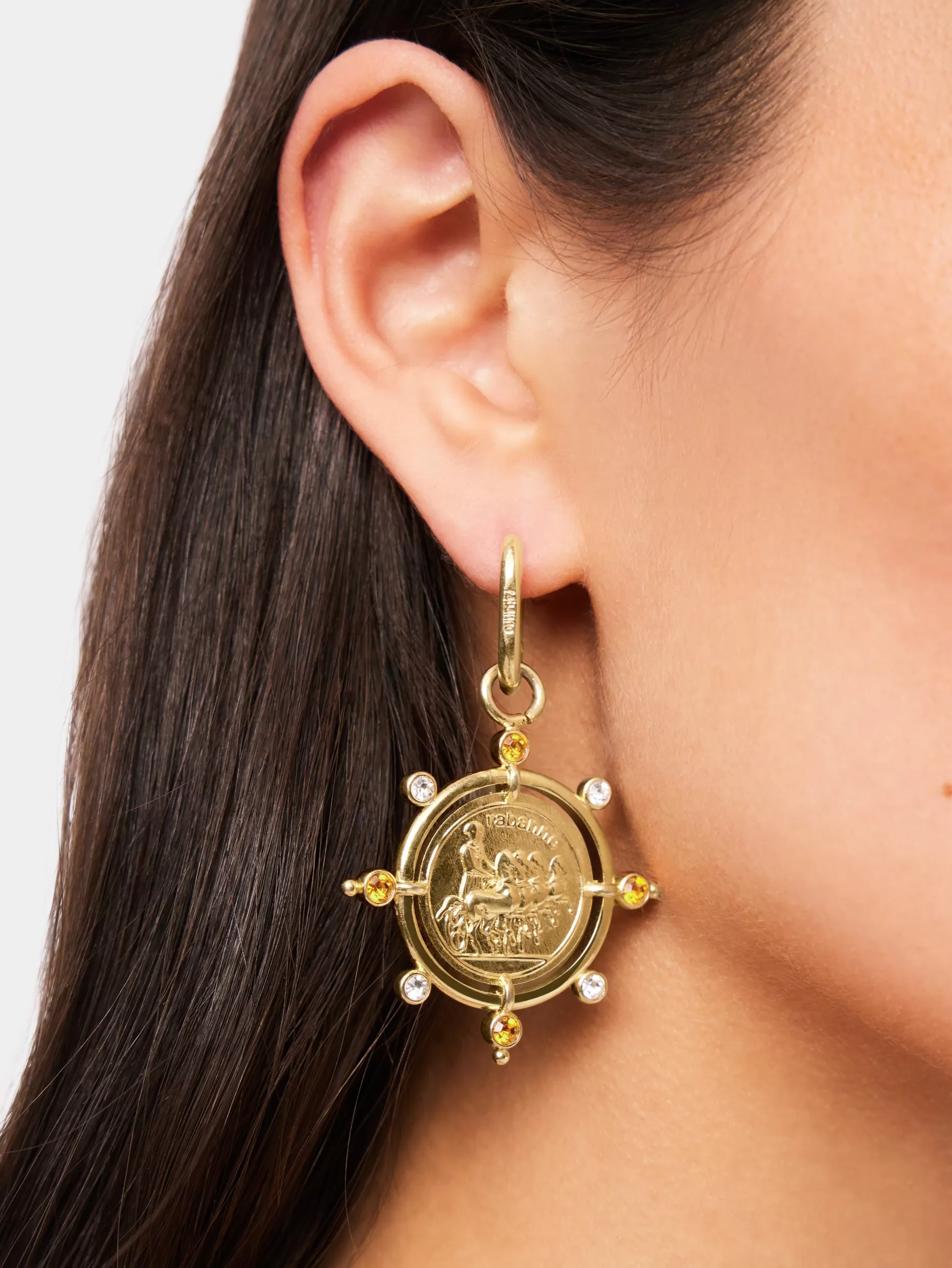 Rabanne Sun Date medal earrings