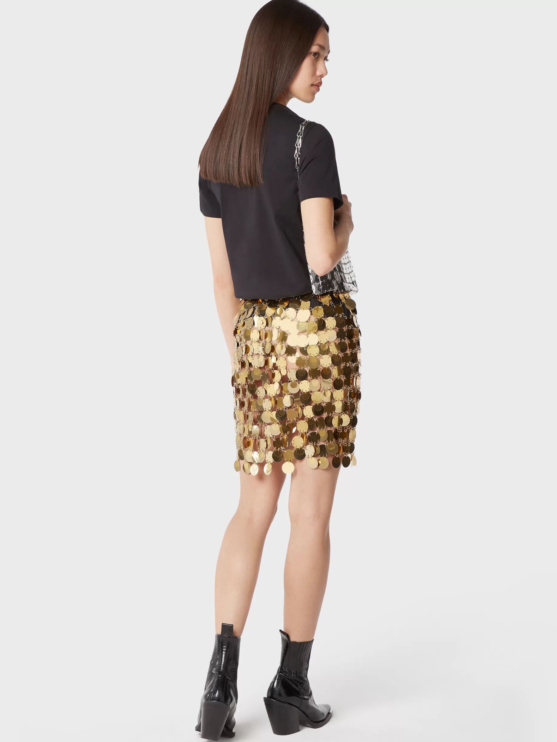 Rabanne The gold sparkle discs skirt