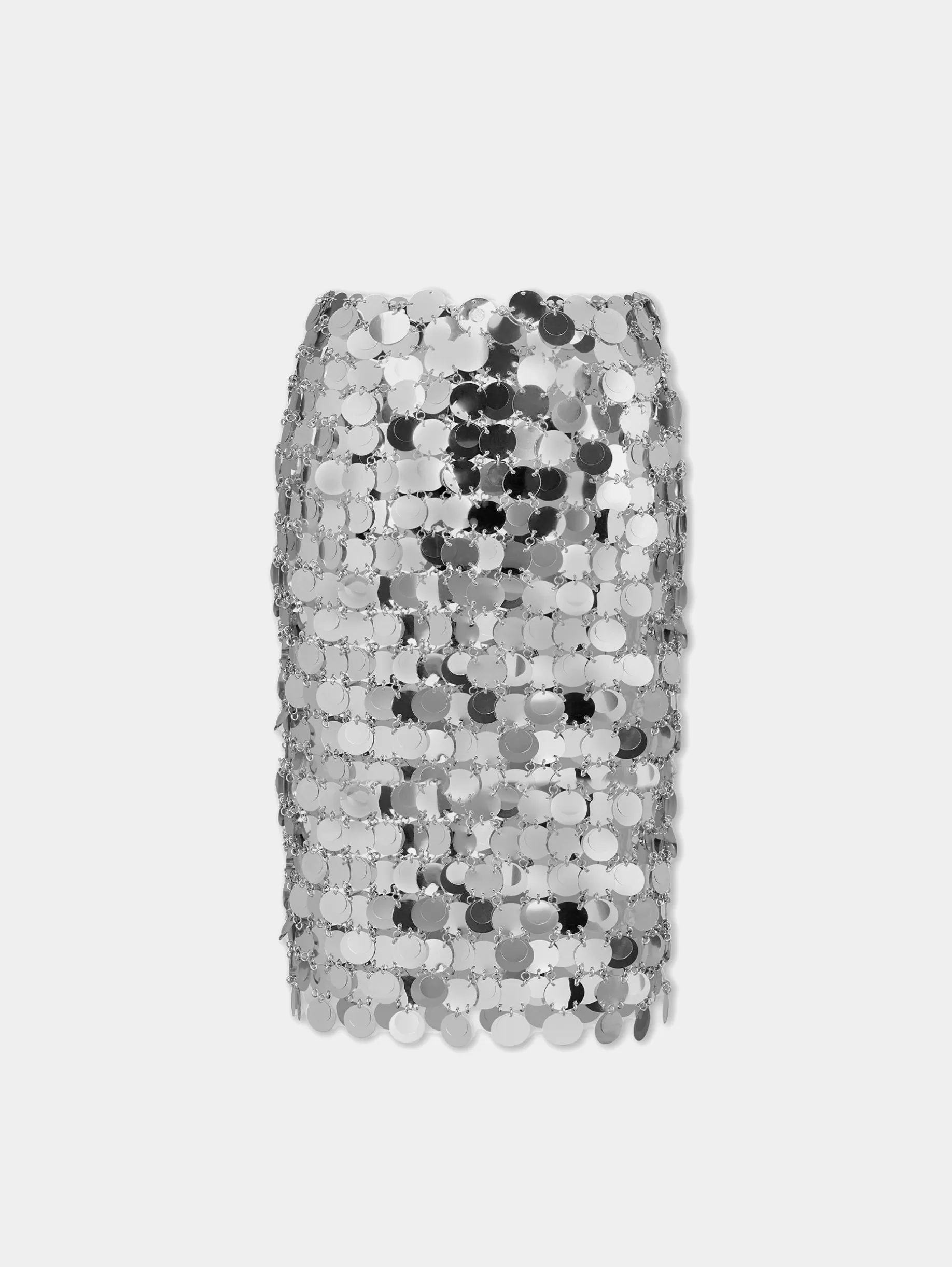 Rabanne THE SILVER SPARKLE DISCS MIDI SKIRT