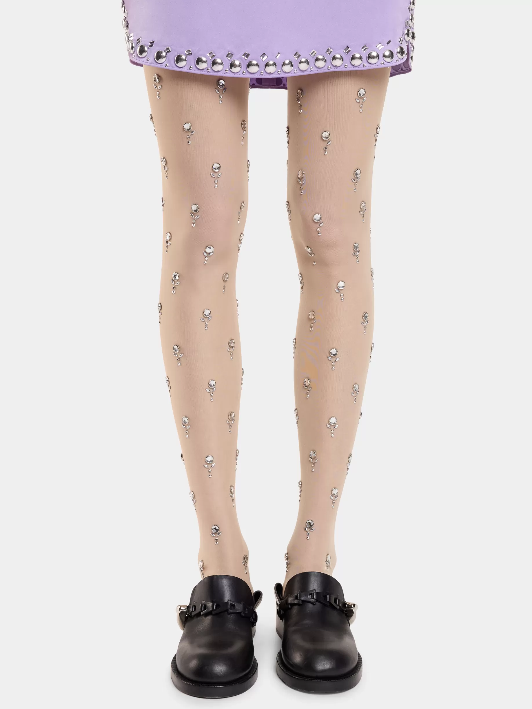 Rabanne TIGHTS IN EMBROIDERED JERSEY