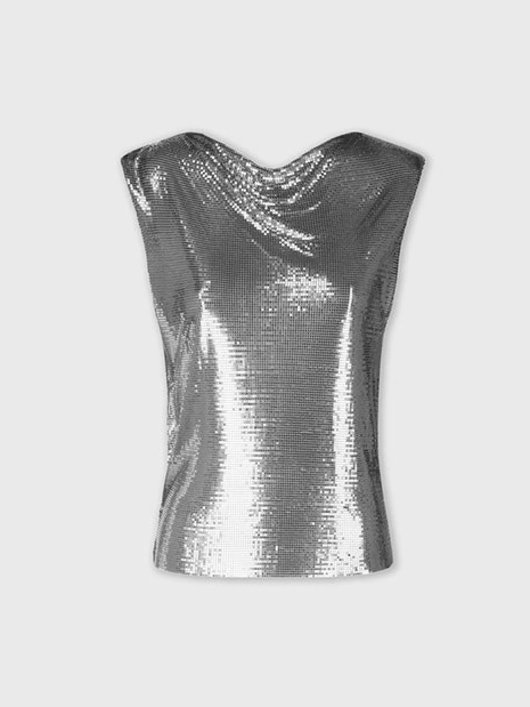 Rabanne Top in a silver mini mesh