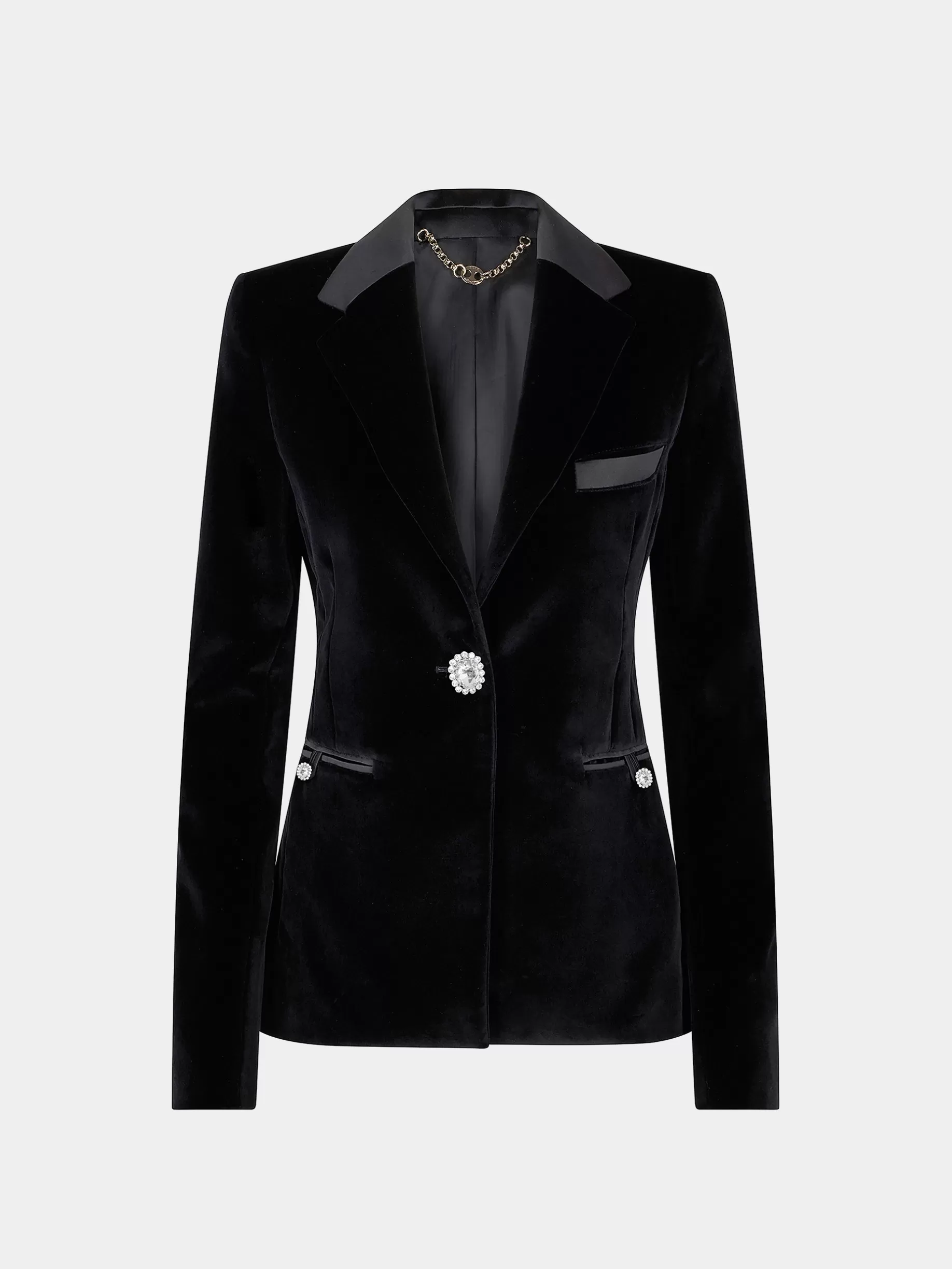 Rabanne Velvet blazer with satin and crystal details