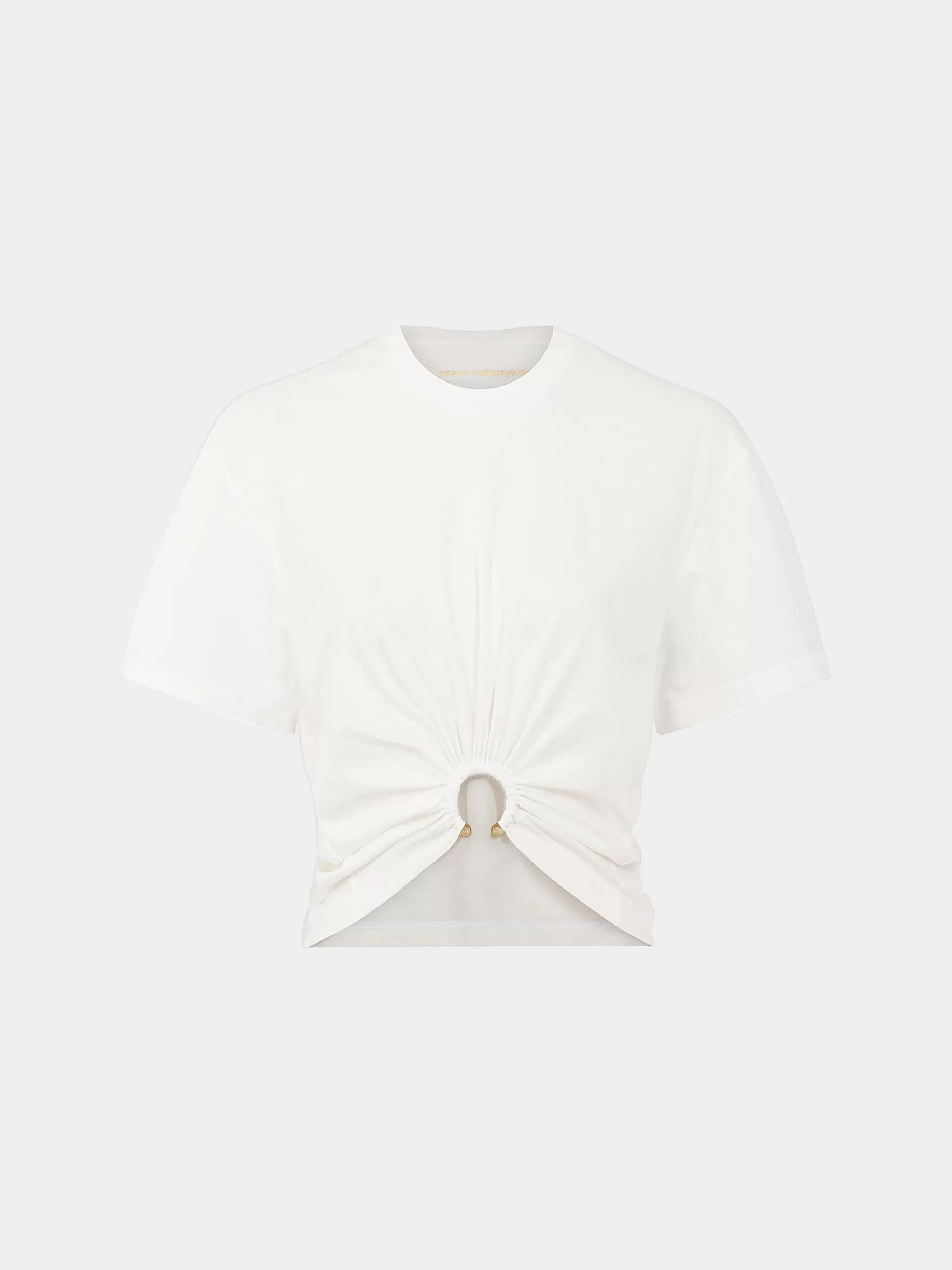 Rabanne White T-shirt with piercing