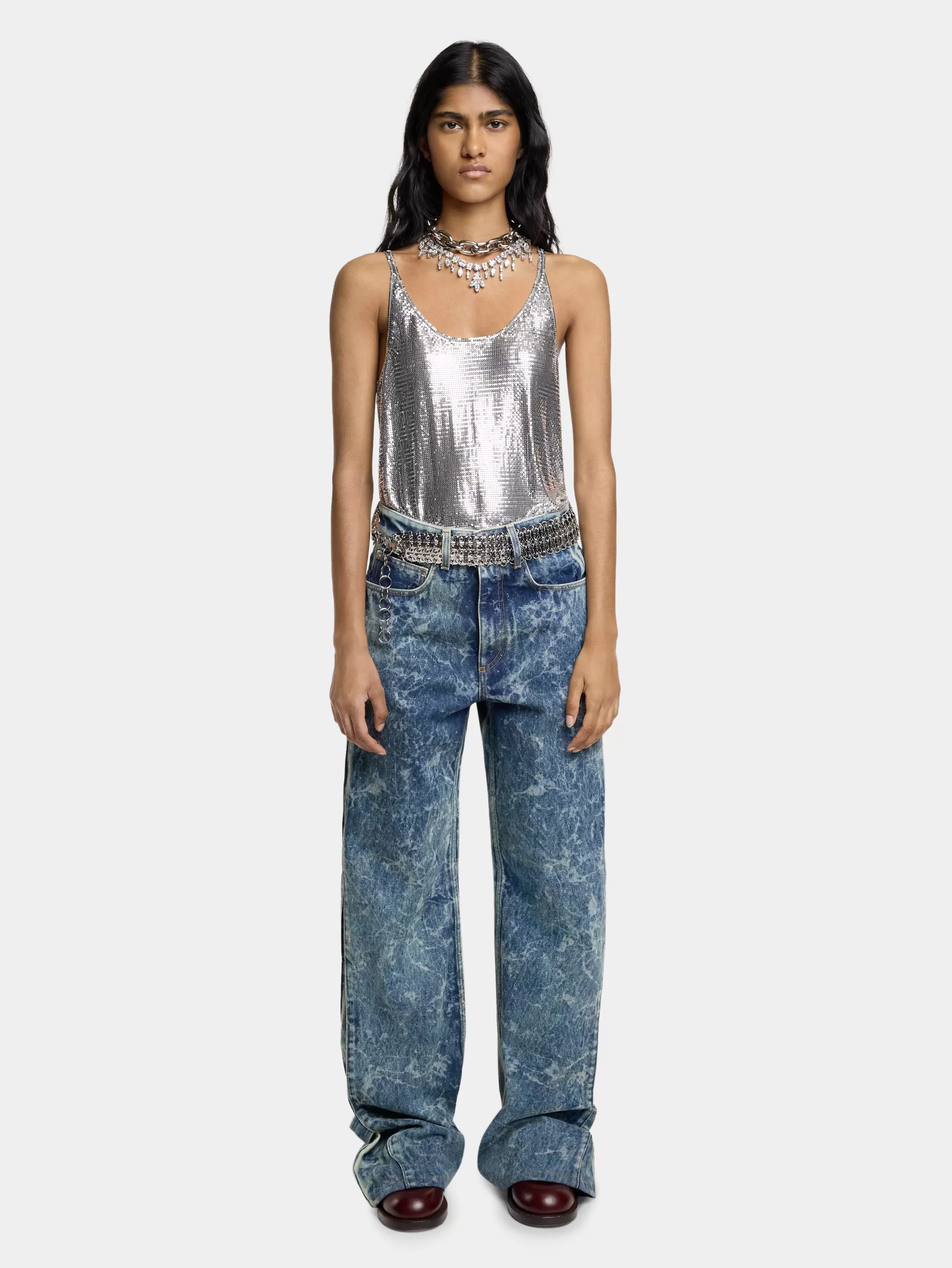 Rabanne WIDE-LEG JEANS IN WASHED DENIM