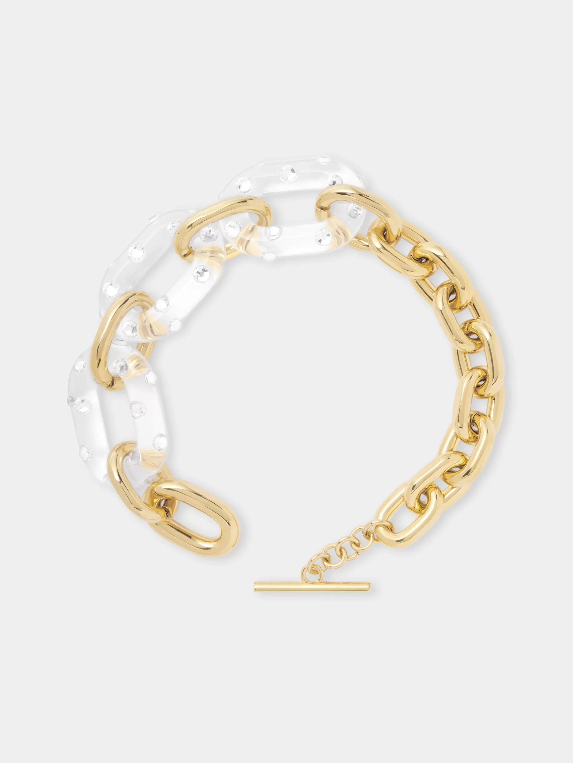 Rabanne XL LINK CRYSTAL-EMBELLISHED TRANSPARENT NECKLACE