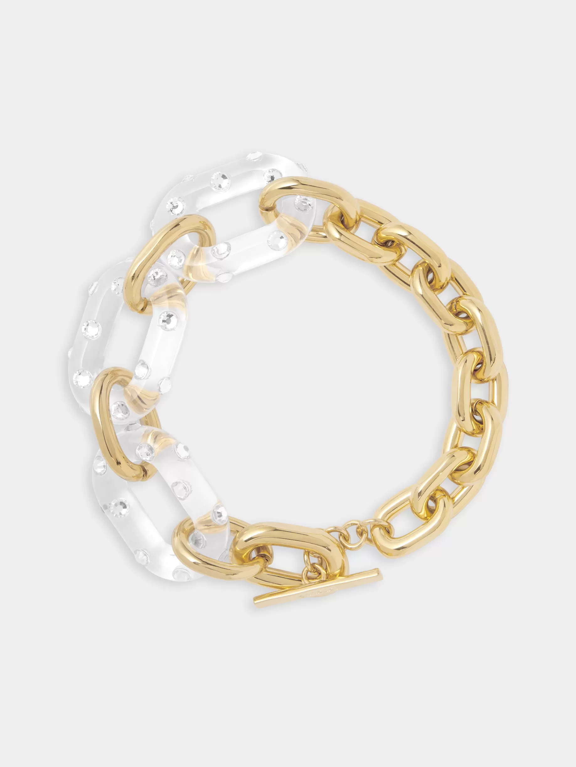 Rabanne XL LINK CRYSTAL-EMBELLISHED TRANSPARENT NECKLACE