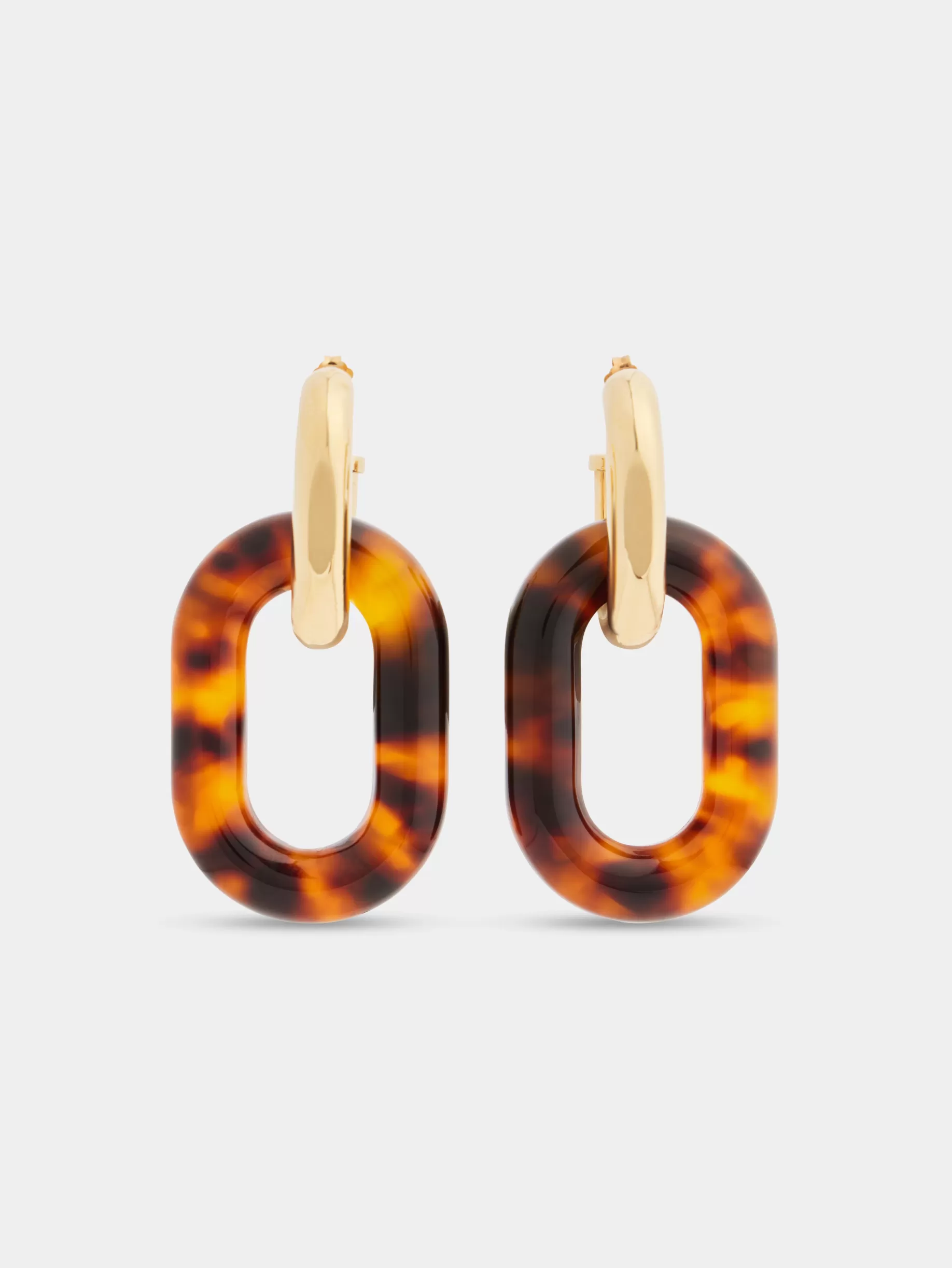 Rabanne XL LINK OVERSIZED TARTARUGA EARRINGS